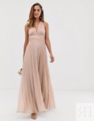 Платье макси с драпировкой на лифе и поясом на талии ASOS DESIGN Bridesmaid 113519247 фото 1