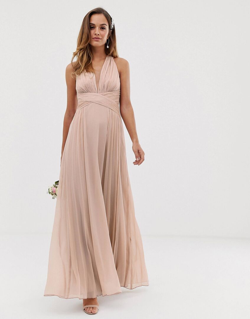 Платье макси с драпировкой на лифе и поясом на талии ASOS DESIGN Bridesmaid 113519247 фото 1