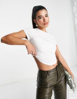 Белая футболка для малышей со сборками и корсетом ASOS DESIGN
