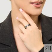 Серебряное кольцо с каучуком Новое время НРСР03455К 000-329586 фото 4