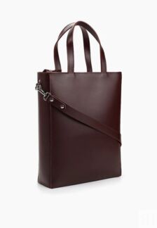 Женская кожаная сумка тоут бордовая A038 burgundy