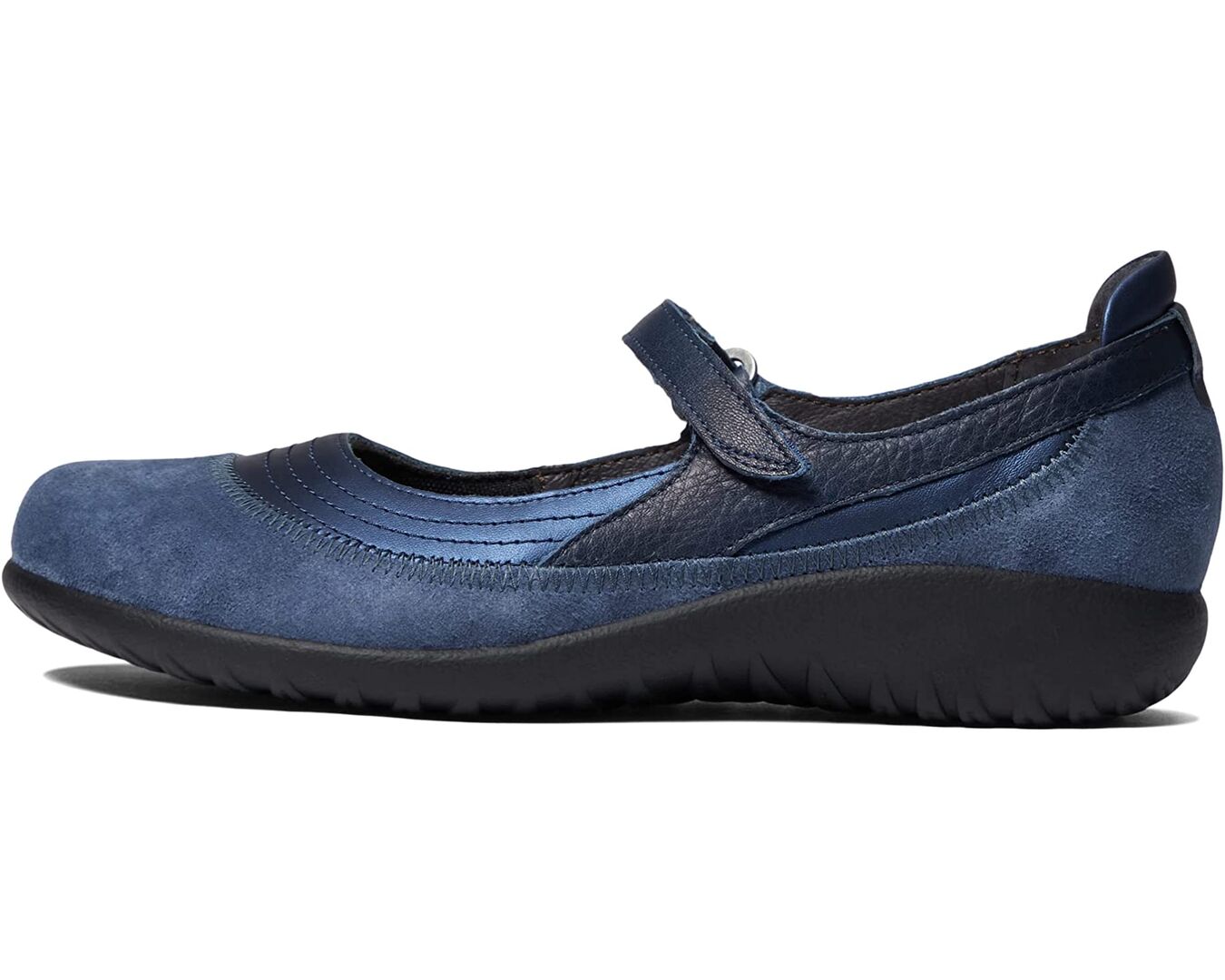 Туфли на плоской подошве Kirei Naot, замша 7563148 | Midnight Blue Suede/Polar Sea Leather/Soft Ink Leather фото 1