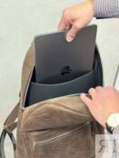Большой кожаный мужской рюкзак коричневый B015 brown big pull up B015 brown big pull up фото 4