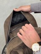 Большой кожаный мужской рюкзак коричневый B015 brown big pull up B015 brown big pull up фото 5