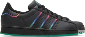 Кроссовки Adidas Superstar 'Black Green', черный