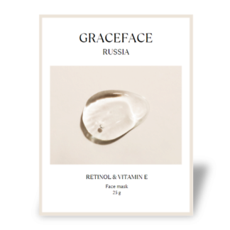 GRACE FACE Тканевая маска для лица увлажняющая с ретинолом и витамином Е 1.