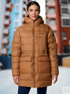 Пуховик женский Columbia Harmony Falls Mid Down Jacket, Коричневый