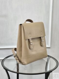Женский кожаный рюкзак бежевый B007 beige grain