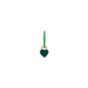 Моносерьга Gold Enamel Heart Earring – Emerald VIVA LA VIKA фото 3