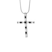 Колье Silver Layered Necklace With A Cross And Black Crystals FREE FORM фото 3