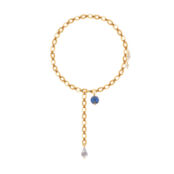 Цепь Golden Transformer Chain with Blue Murano Bead and Pearls Necklace KOT фото 3