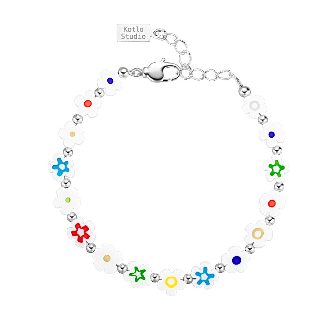 Браслет Flower Power White Silver Bracelet KOTLO STUDIO фото 1