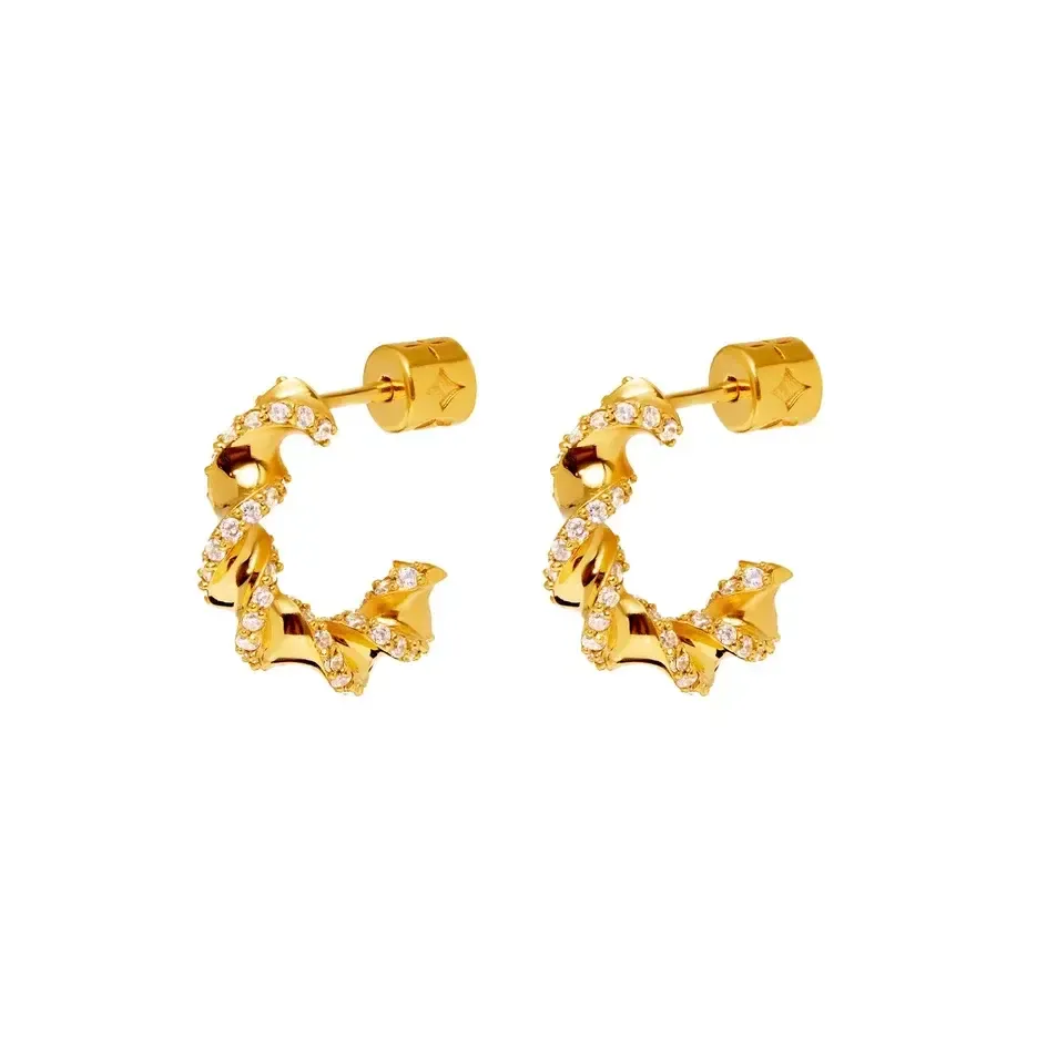 Серьги Mini Shiny Pasta Earrings - Gold VIVA LA VIKA фото 1