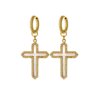 Серьги Mother-of-pearl Crosses Earrings LA CONCEPTION DE SAFINA ANTONINA