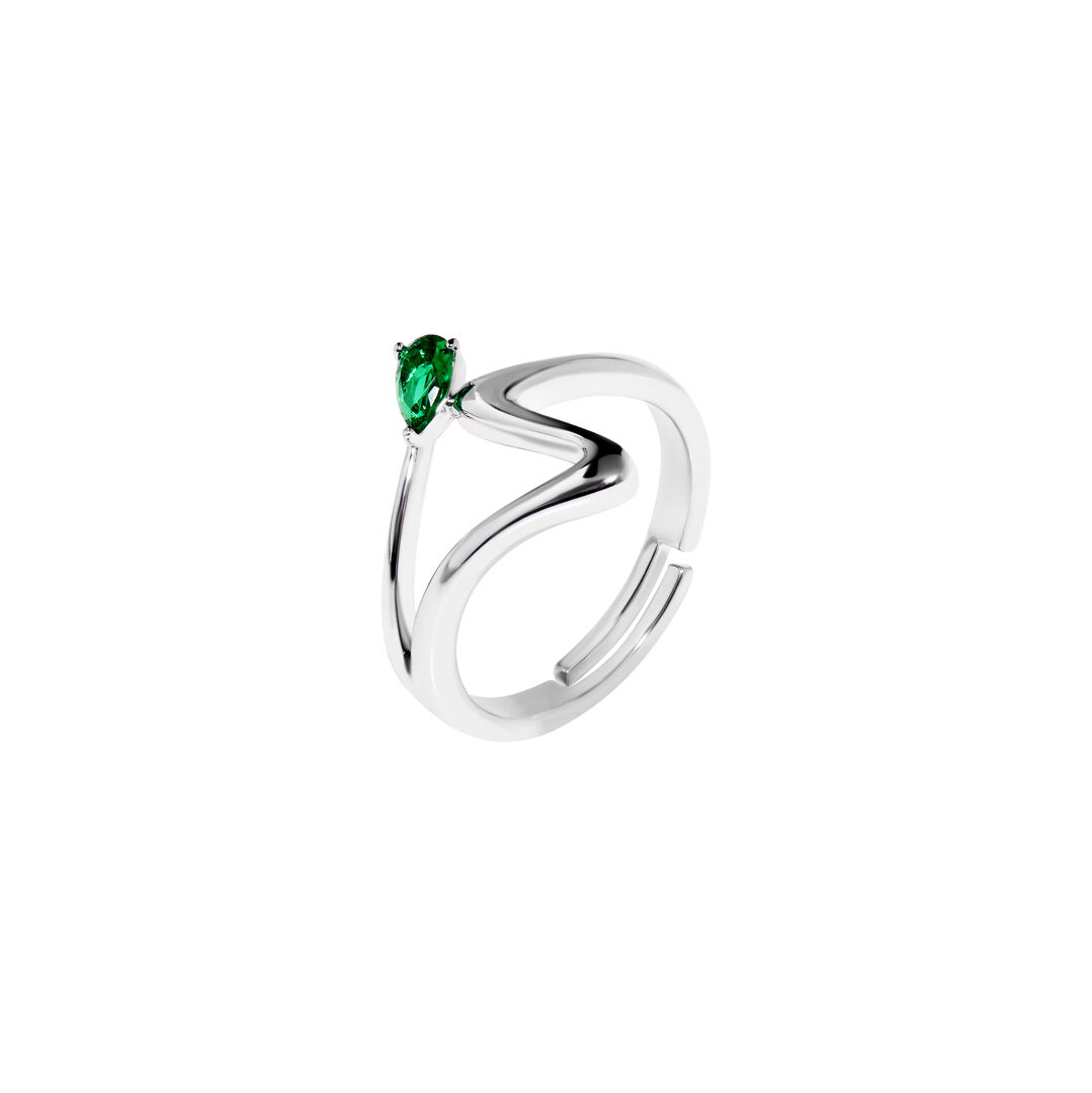 Кольцо The Green Drop Ring FREE FORM фото 1