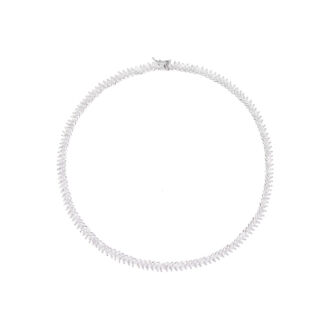 Колье Zig Zag Riviere Rhodium Necklace FALLON