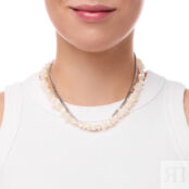 Колье Silver Chain Necklace With Mother Of Pearl FREE FORM фото 2