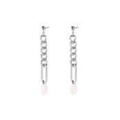 Серьги Silver Earrings Pearls On A Chain FREE FORM фото 1