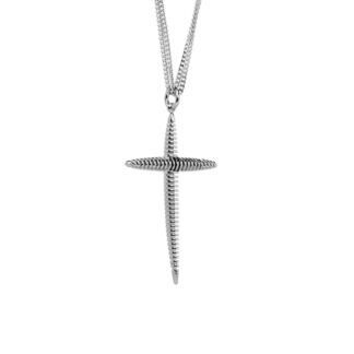 Колье Silver Futuristic Cross With Chain FREE FORM