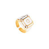 Кольцо White Signet Ring With A Heart FREE FORM фото 1