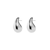 Серьги Silver Voluminous Earrings In The Shape Of Large Drops FREE FORM фото 1