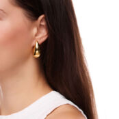 Серьги Gold Voluminous Earrings In The Shape Of Large Drops FREE FORM фото 3