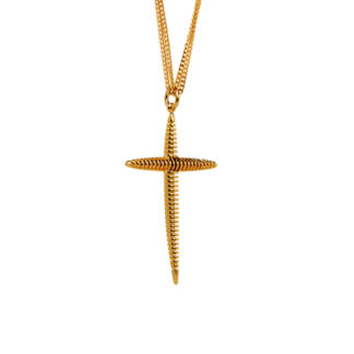 Колье Gold Futuristic Cross With Chain FREE FORM