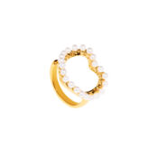 Кольцо Golden Heart Ring With A Pearl Necklace FREE FORM фото 1