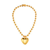 Колье Big Heart Necklace With Beads - Gold FREE FORM фото 1