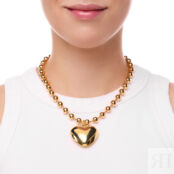 Колье Big Heart Necklace With Beads - Gold FREE FORM фото 2