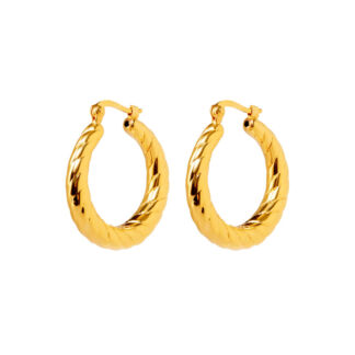Серьги Patterned Hoop Earrings PLAIN STUDIO