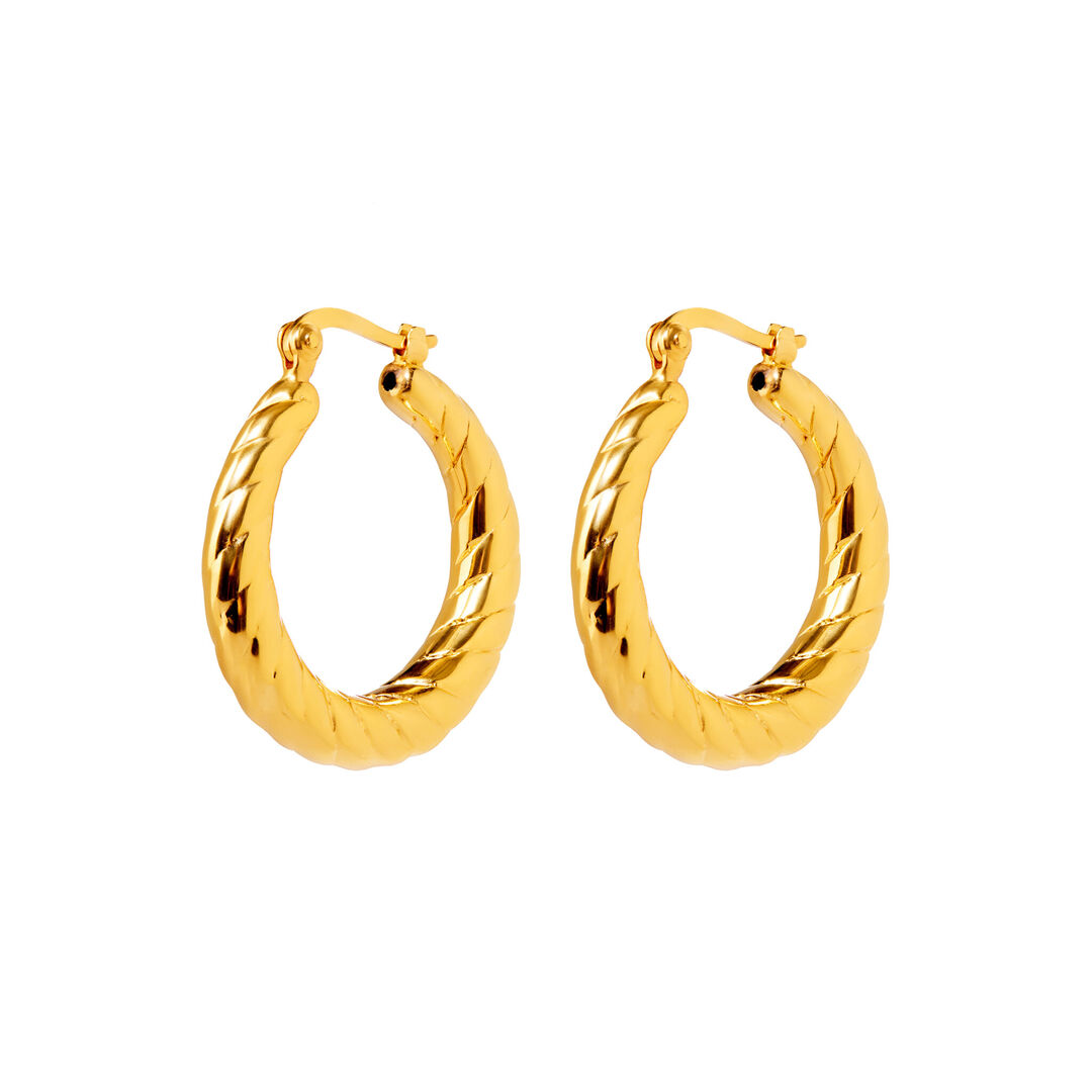 Серьги Patterned Hoop Earrings PLAIN STUDIO фото 1