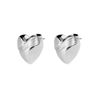 Серьги Minimal Heart Earrings – Silver PLAIN STUDIO