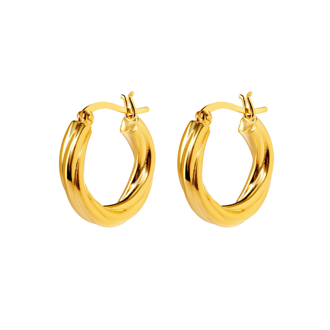 Серьги Gold Thin Twisted Earrings PLAIN STUDIO фото 1