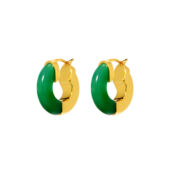 Серьги Gold Ethnic Earrings - Green PLAIN STUDIO фото 1