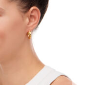 Серьги Gold Thin Twisted Earrings PLAIN STUDIO фото 3