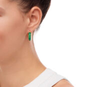 Серьги Gold Ethnic Earrings - Green PLAIN STUDIO фото 3