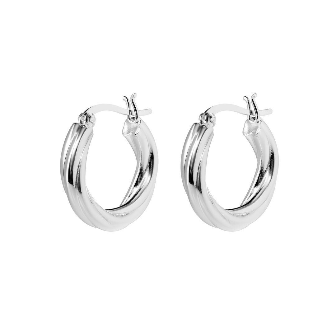 Серьги Silver Thin Twisted Earrings PLAIN STUDIO фото 1