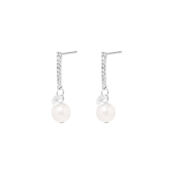 Серьги Dangling Pearls Earrings - Silver BLING BLING фото 1