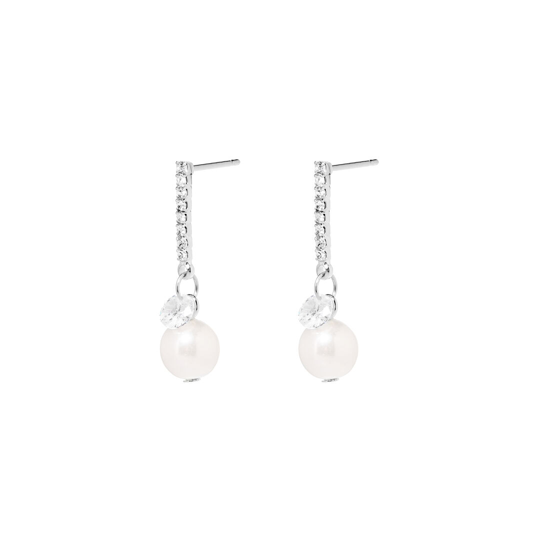 Серьги Dangling Pearls Earrings - Silver BLING BLING фото 1