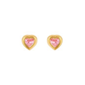 Серьги Gold Heart With Gem Earrings - Pink VIVA LA VIKA фото 3