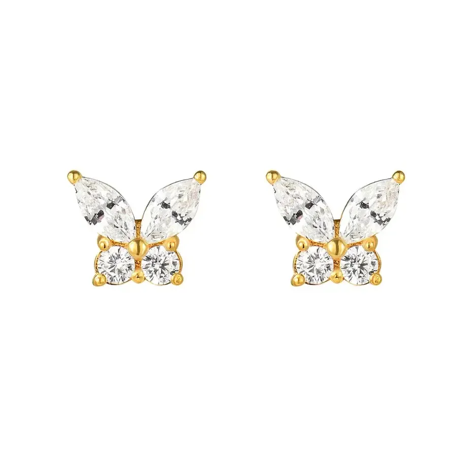 Серьги Crystal Butterfly Earrings - Gold BY DEBORAH GARDNER фото 1