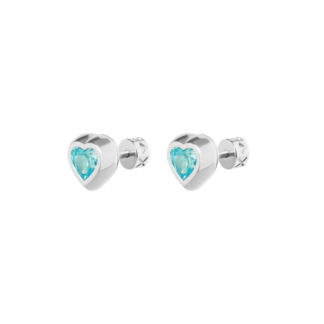 Серьги Silver Heart With Gem Earrings - Blue VIVA LA VIKA