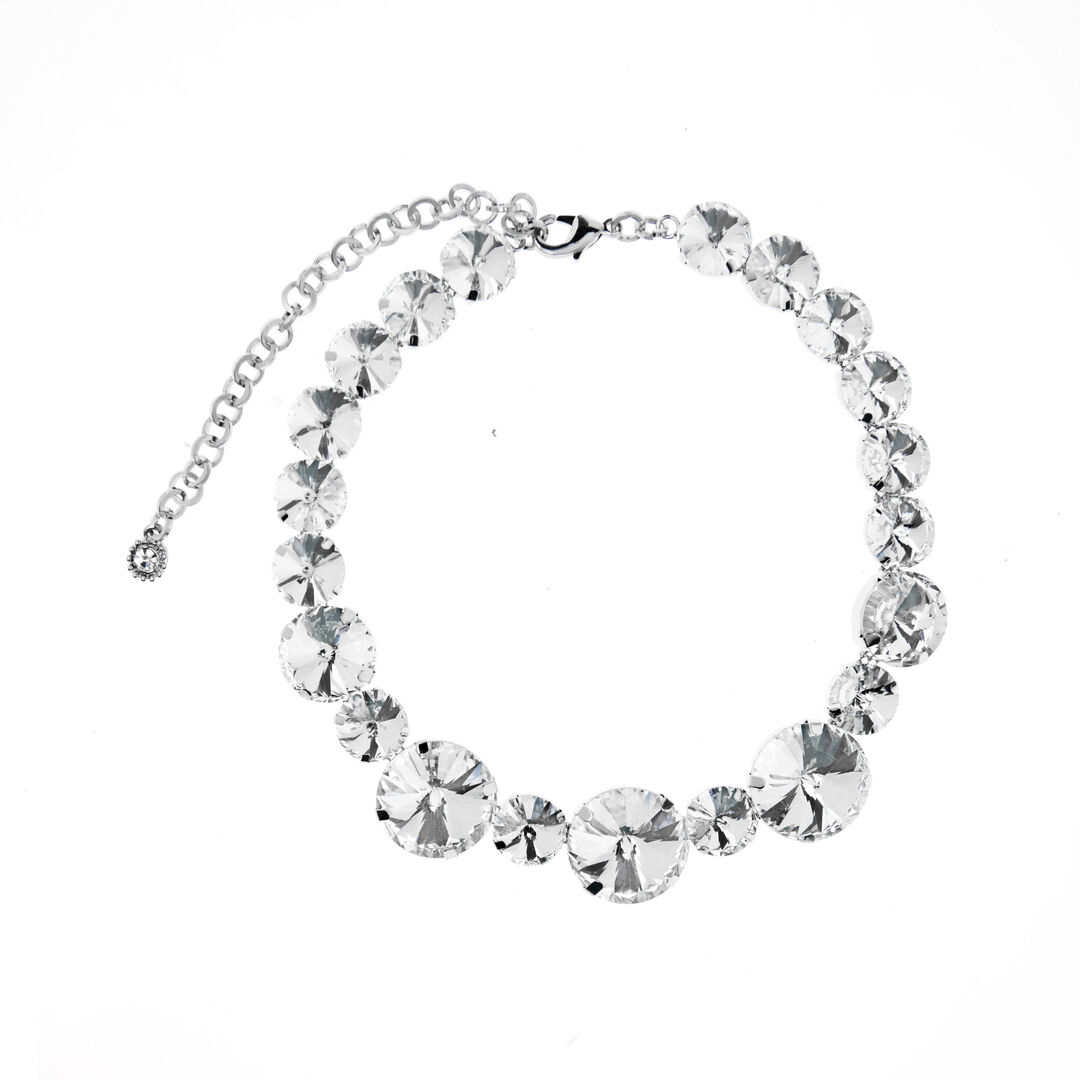 Колье Silver Large Crystals Necklace FREE FORM фото 1