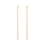 Серьги Gold Extra Long Earrings with Star crystals FREE FORM фото 1