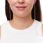 Серьги Gold Extra Long Earrings with Star crystals FREE FORM фото 2