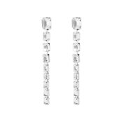 Серьги Silver Chain Earrings With Crystals FREE FORM фото 1