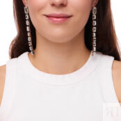 Серьги Silver Chain Earrings With Crystals FREE FORM фото 2