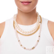 Колье Golden Layered Necklace With Pearls FREE FORM фото 2