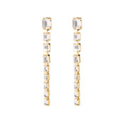 Серьги Golden Chain Earrings With Crystals FREE FORM фото 1